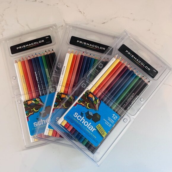 Prismacolor Scholar Colored Pencils 12 Set Bundle of 3 Artist Quality Blending - Picture 4 of 7